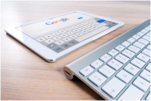 screen and keyboard on a table