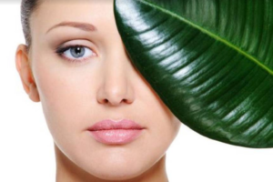 woman's face leaf