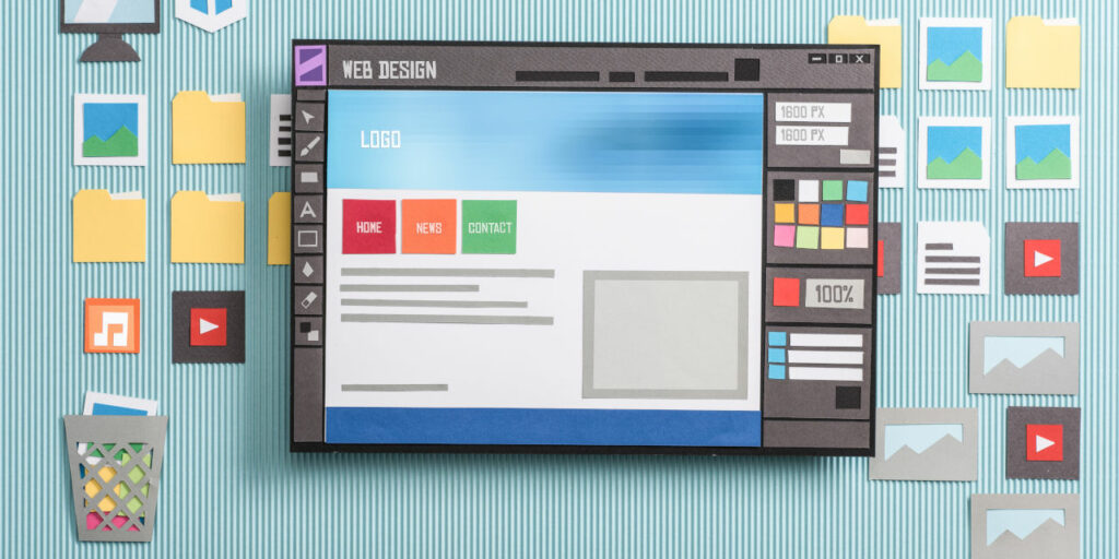 Paper cutout of computer screen