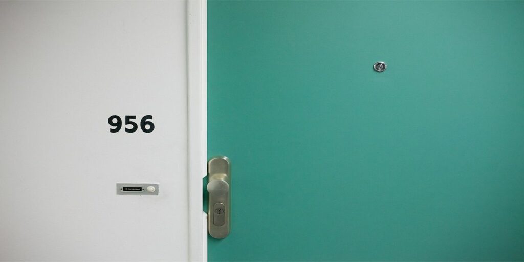 wall door lock white number metal steel commercial door