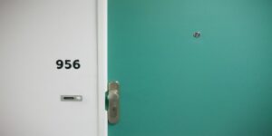wall door lock white number metal steel commercial door