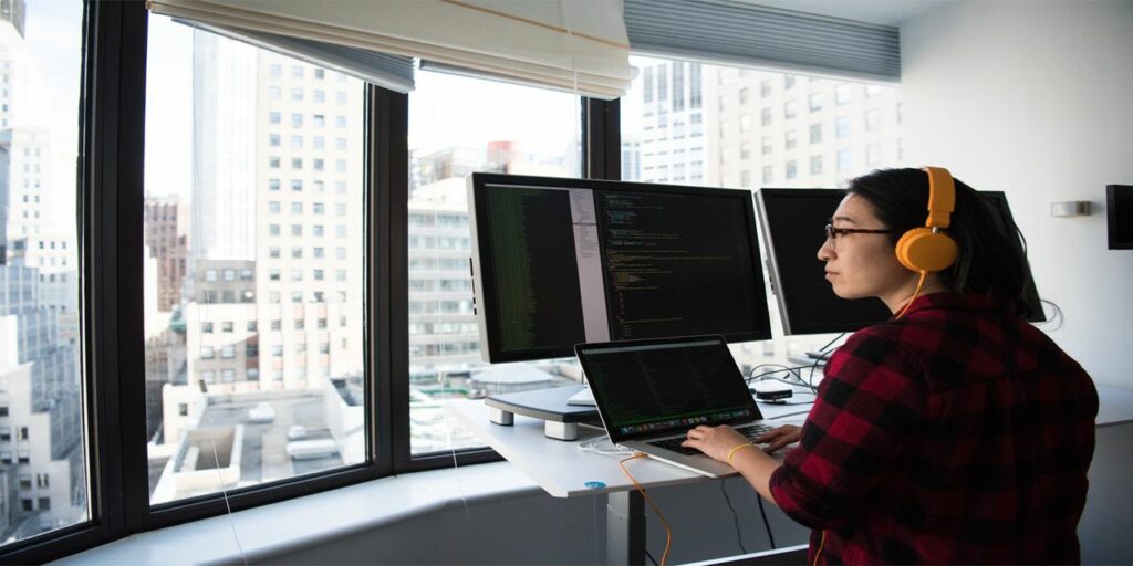 adult coder coding