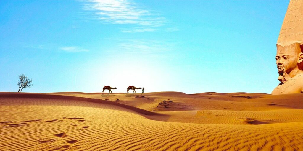Egypt Sahara Desert Dry Camel Temple