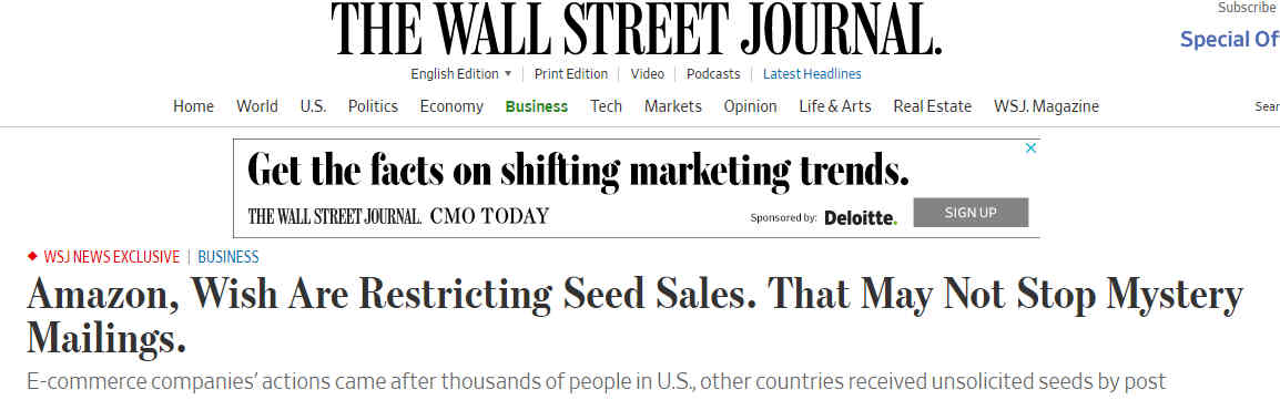 Screenshot from The Wall Street Journal